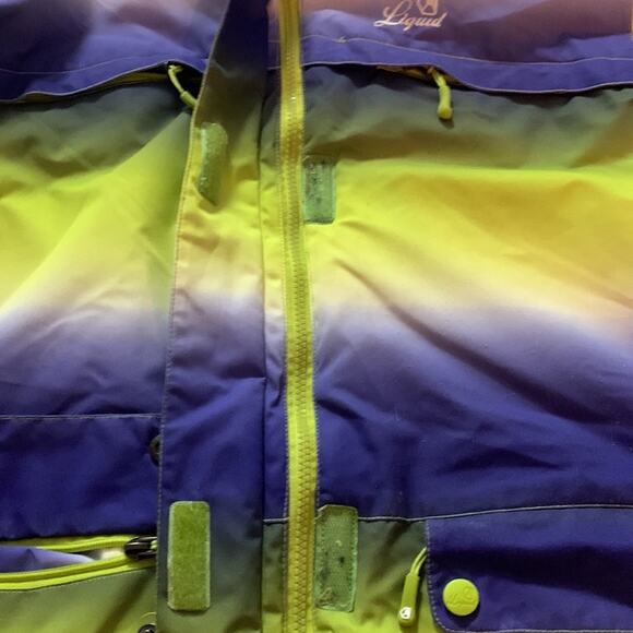 Liquid performance womens large ski snowboard winter coat jacket blue green neon - Picture 7 of 14